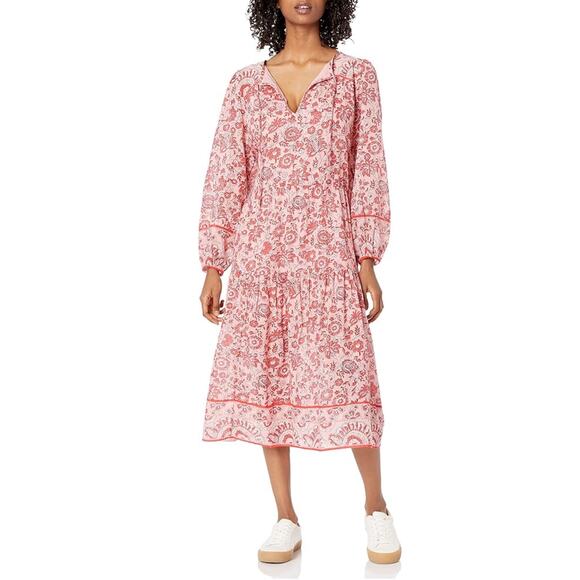 NWOT Billabong Dress S Pink Storm Rider Longline Maxi Floral Pink Lined Cotton - Picture 1 of 9